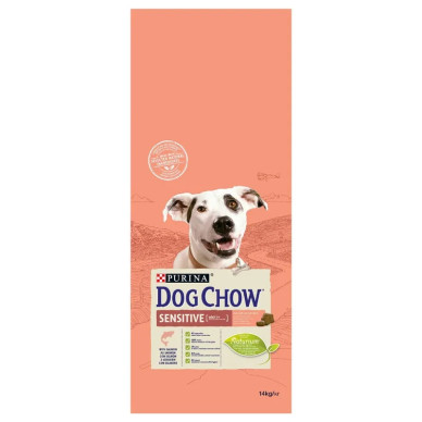 Purina Dog Chow Adult Sensitive Salmon – hrană uscată completă pentru câini adulți cu digestie sensibilă, cu somon, 14 kg